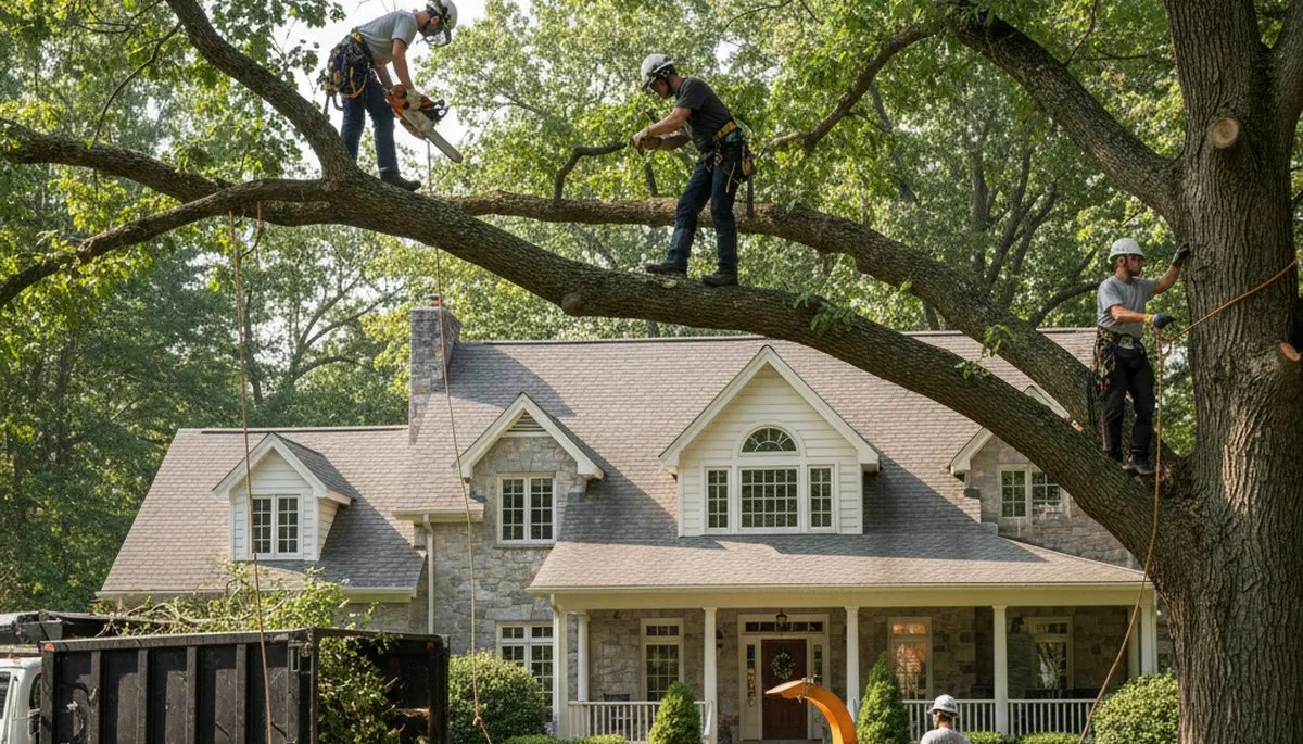 Chicago, IL tree service team removing a tree for safe residential property care