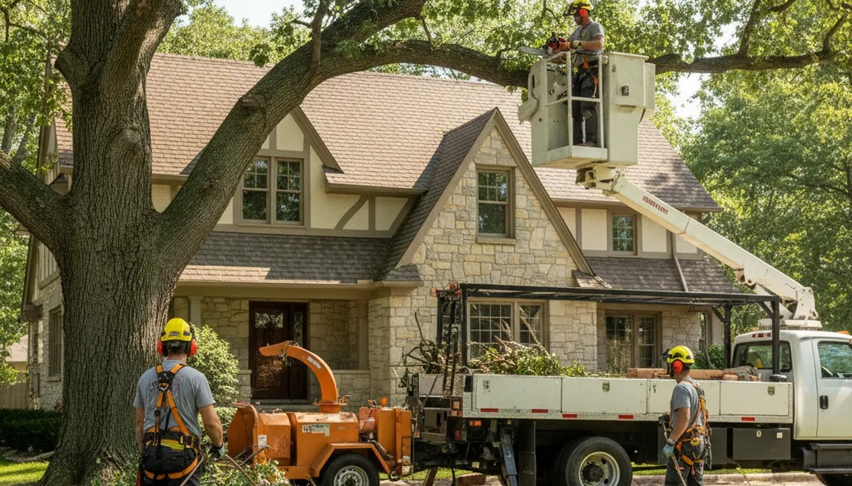 Chicago, IL tree service crew removing a tree for safe residential property care