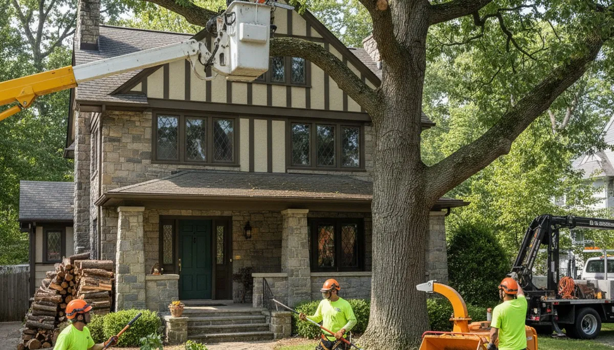 Chicago, IL tree service crew providing safe tree removal and trimming for local properties