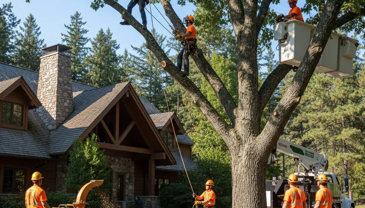 Chicago, IL tree service crew removing a tree for safe, professional residential property care