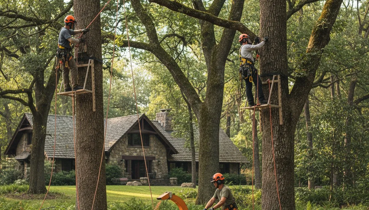 Chicago, IL tree service crew removing a tree for a safe property cleanup