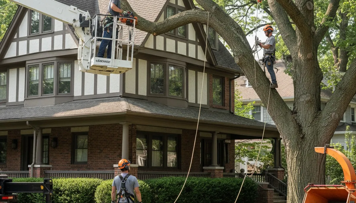 Chicago, IL tree service crew removing a tree for arborchicagotreeremoval.com