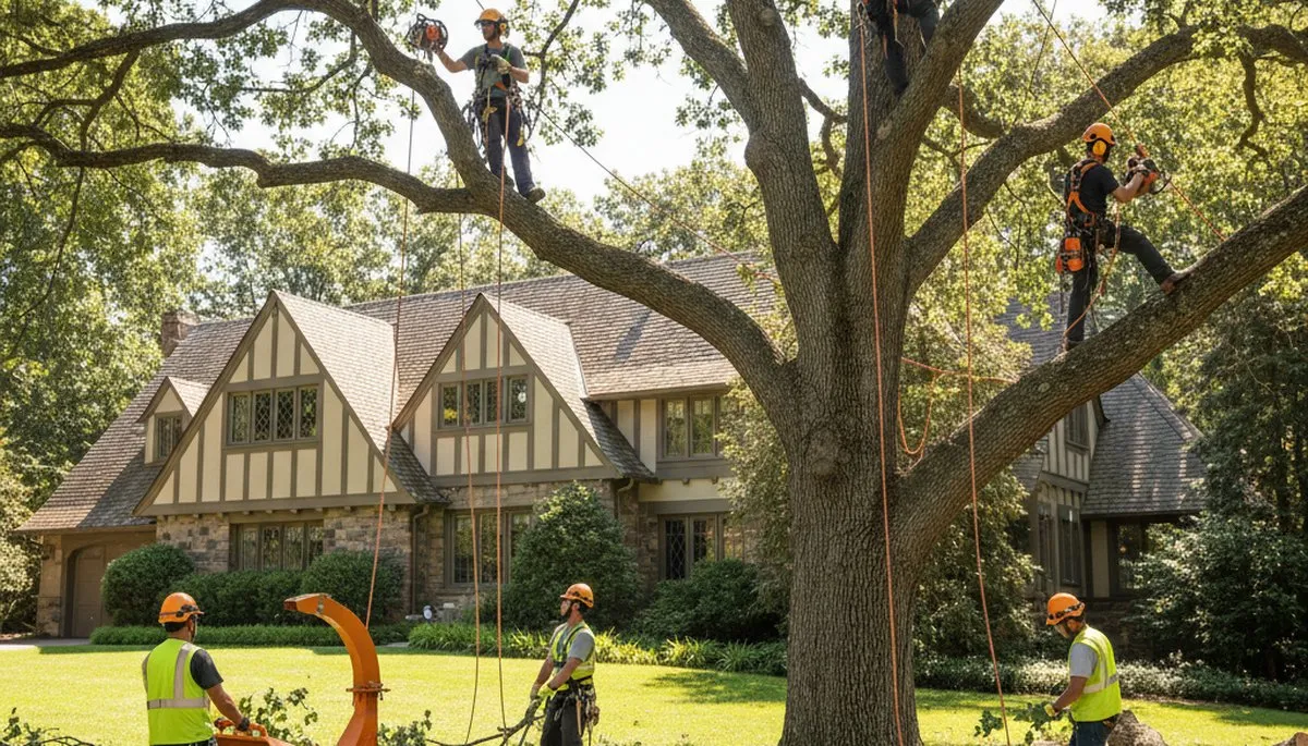 Chicago, IL tree service crew removing a tree for Arbor Chicago Tree Removal